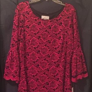 Red patterned brand new dress with tags